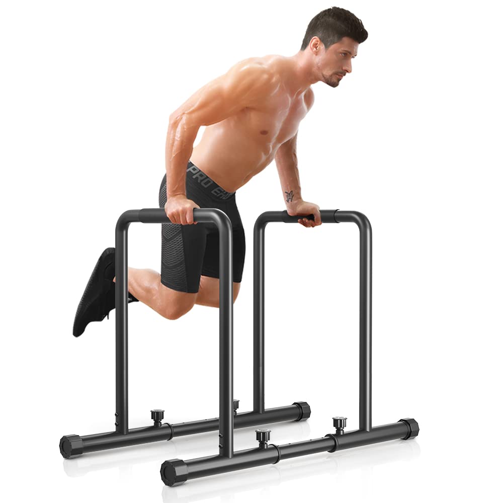 Yoleo Verstellbare Dip Barren – 500 kg Dip-Station, tragbar, funktional, Fitness-Bar mit Sicherheitsanschluss, robuster Dip-Ständer, Body-Presse, Paralleten-Übungs-Bar für Calisthenics