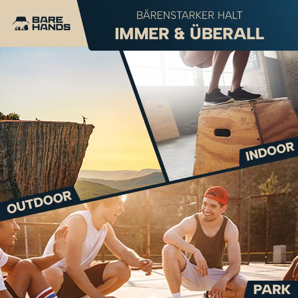 BARE HANDS Liegestzützgriffe – 2x gelenksschonende & rutschfeste Holz Liegestützgriffe | exzellentes Calisthenics Equipment | Indoor & Outdoor | Ideal für Handstand & Liegestütze | extra lang