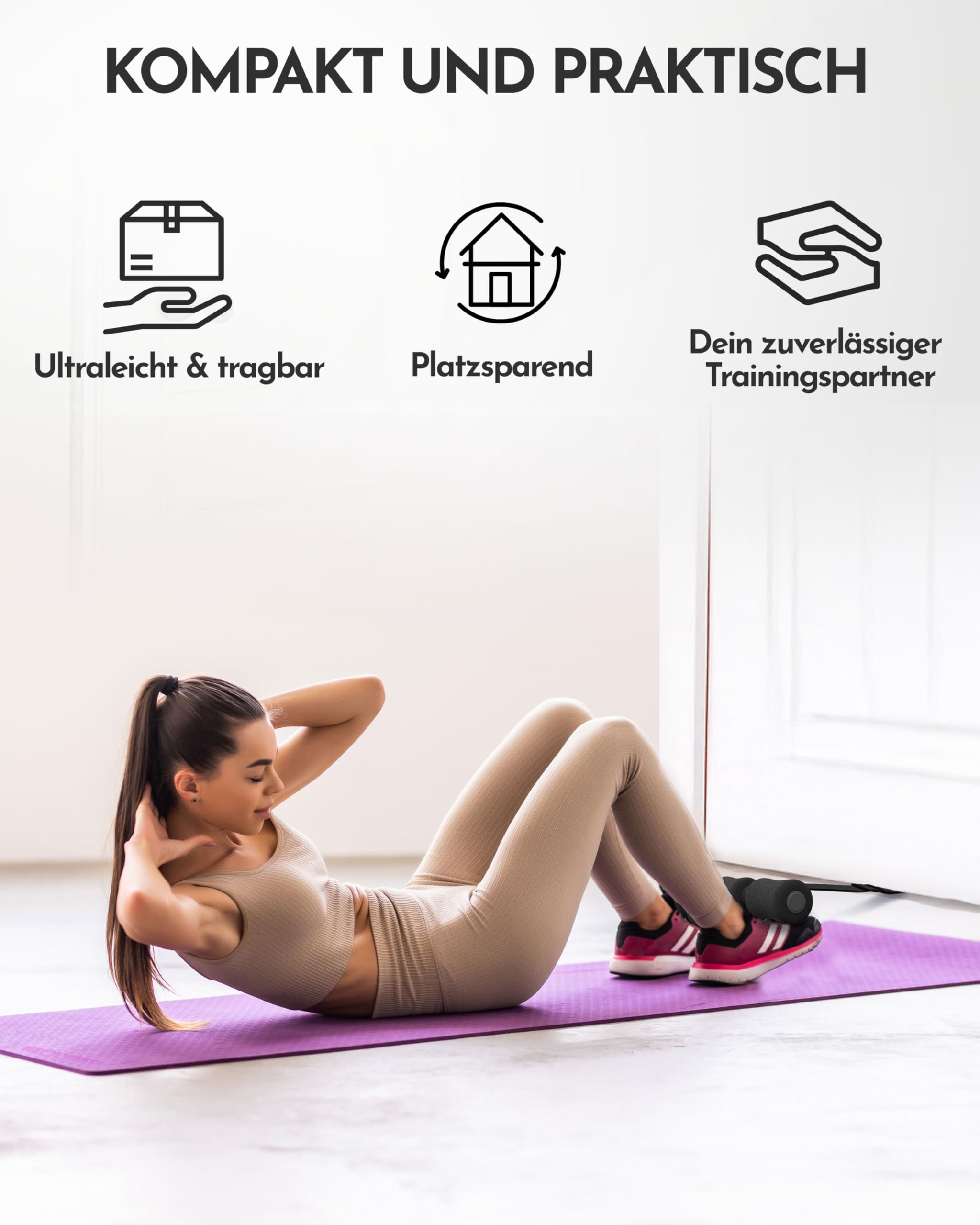 NEOLYMP Sit Up Hilfe – Sit Up Bar für effektives Bauchmuskeltraining – tragbar & vielseitig – Unterstützt korrekte Ausführung – Bauchtrainer für zuhause – Bauchmuskeltrainer Sixpack Trainer