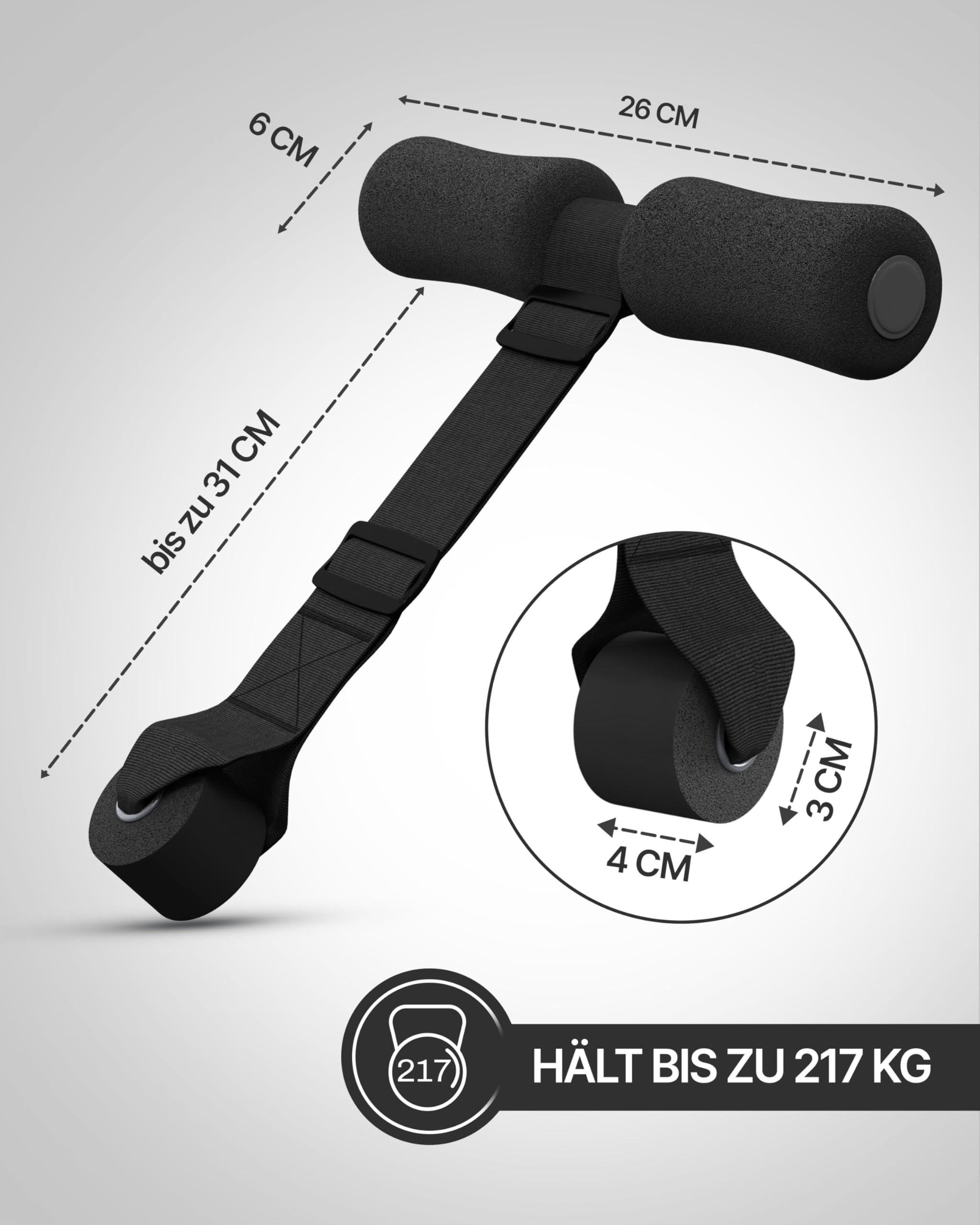 NEOLYMP Sit Up Hilfe – Sit Up Bar für effektives Bauchmuskeltraining – tragbar & vielseitig – Unterstützt korrekte Ausführung – Bauchtrainer für zuhause – Bauchmuskeltrainer Sixpack Trainer