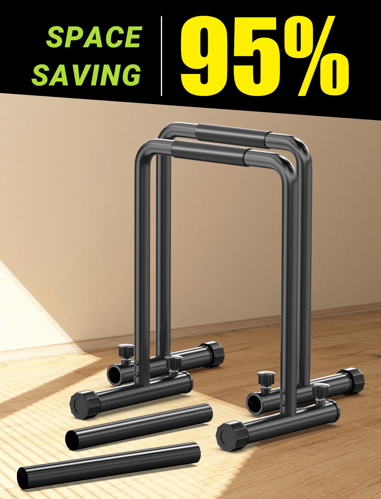 Yoleo Verstellbare Dip Barren – 500 kg Dip-Station, tragbar, funktional, Fitness-Bar mit Sicherheitsanschluss, robuster Dip-Ständer, Body-Presse, Paralleten-Übungs-Bar für Calisthenics