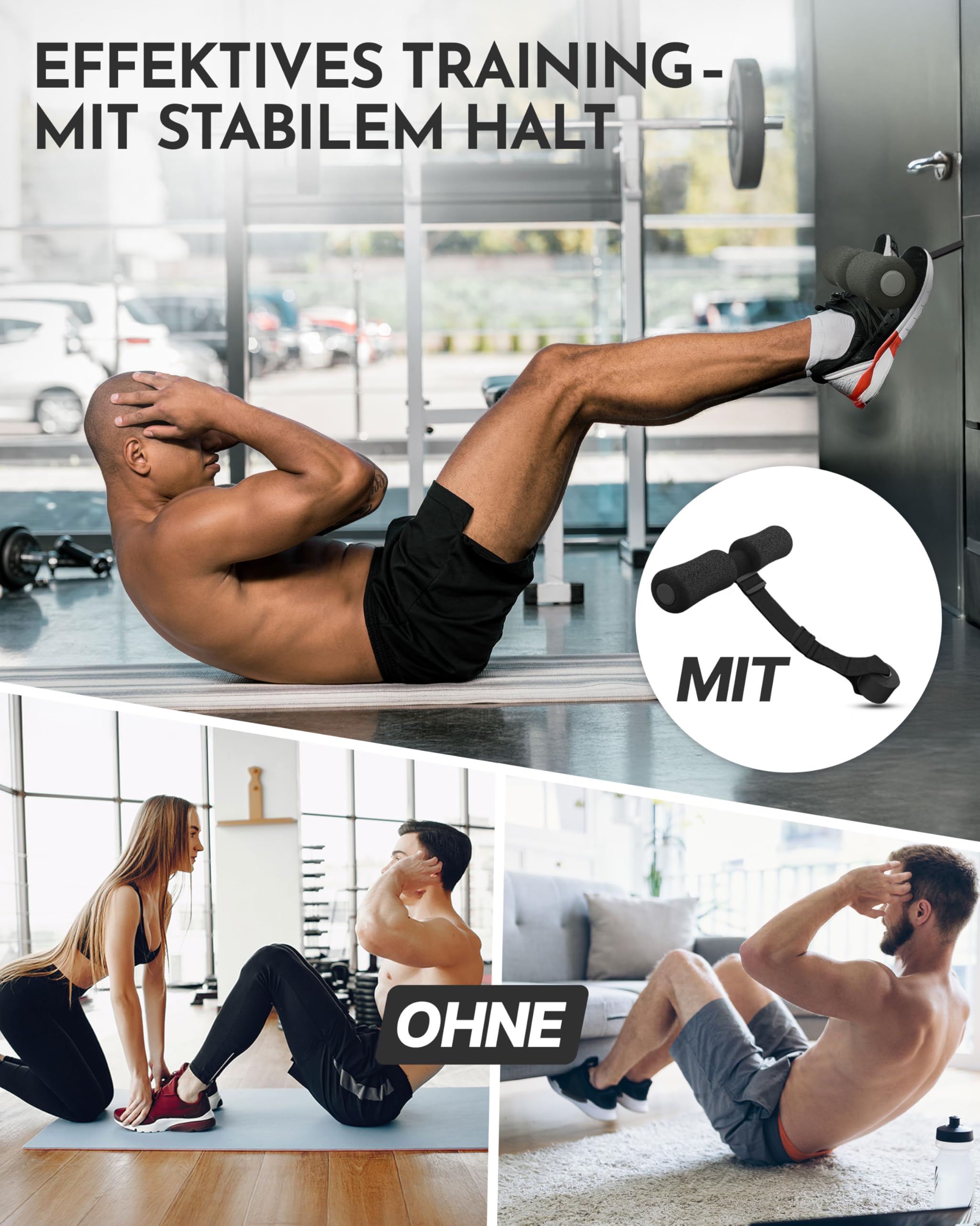 NEOLYMP Sit Up Hilfe – Sit Up Bar für effektives Bauchmuskeltraining – tragbar & vielseitig – Unterstützt korrekte Ausführung – Bauchtrainer für zuhause – Bauchmuskeltrainer Sixpack Trainer